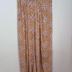 Billabong Flowy Wide Split Leg Floral Pull On Pants Size L